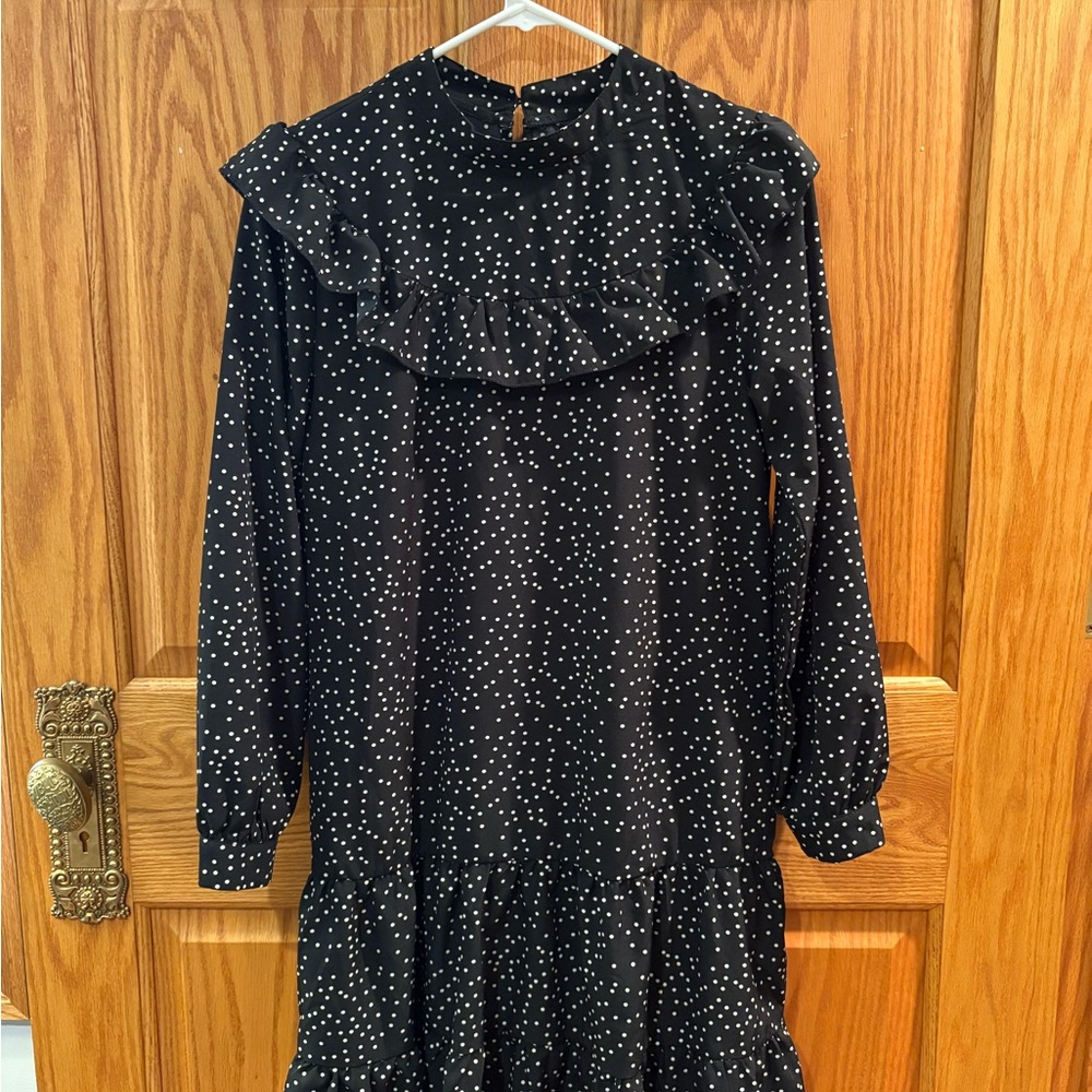 SHEIN Black and White Polka Dot Dress